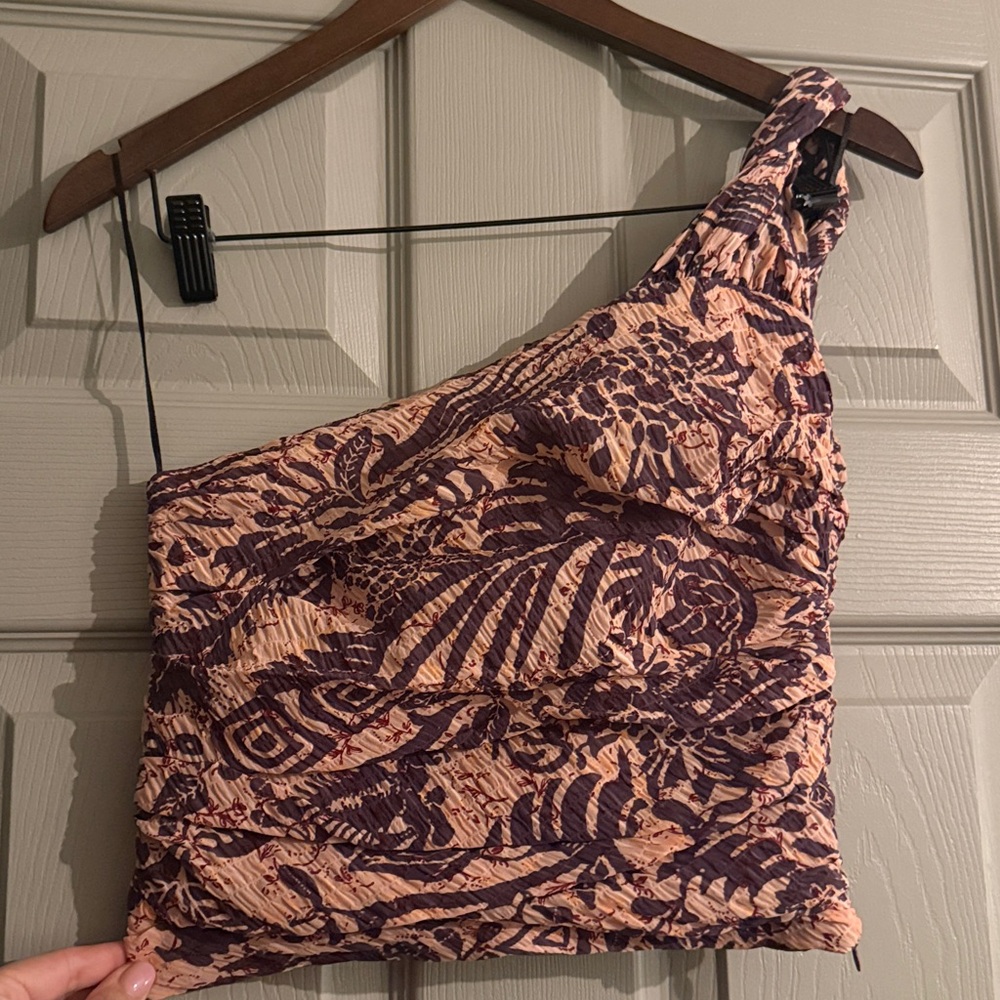 Zara Purple and Pink Patterned Tank Top